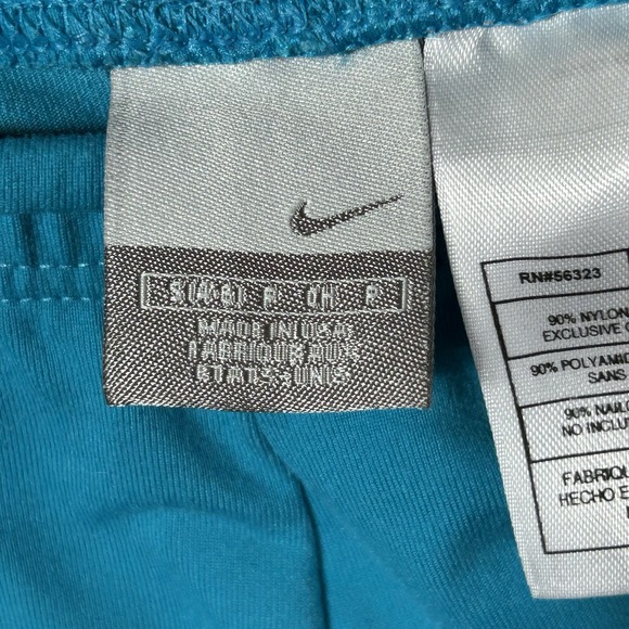 Vintage Nike Stretch Pants Blue Teal Made in USA Nylon Spandex 80s 90s Medium - Picture 8 of 13